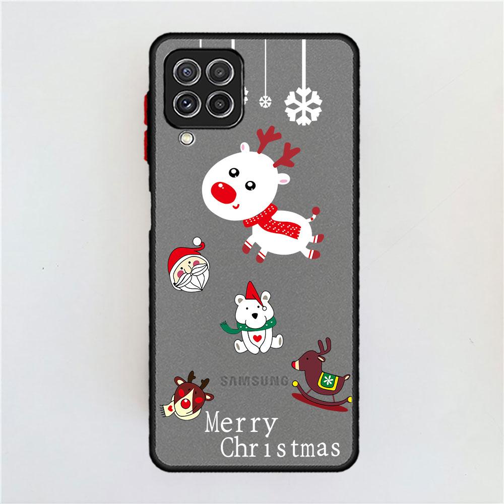Cute Cartoon Doll Christmas Matte Case For Samsung Galaxy A52 A12 A51 A32 A21s A71 A32 5G A12 A22 A53 A70 A50 Hard Phone Shell