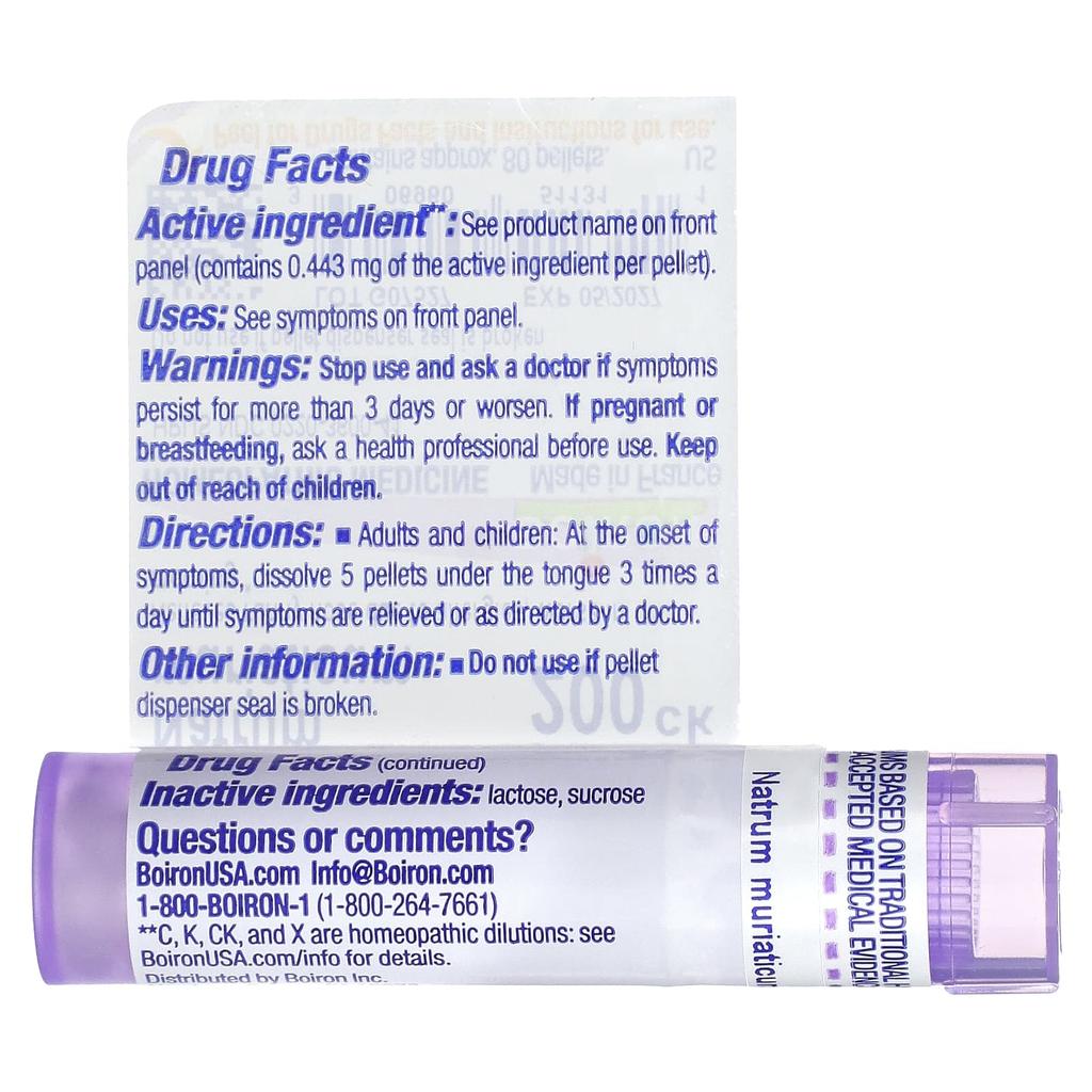 BOIRON Natrum Muriaticum, 200CK, Allergy Reliever, Approximately 80 Pellets