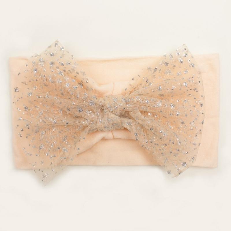 Summer New Baby Hair Accessories, Soft Nylon Mesh Bow Headband, Children's Seamless Headscarf Jewelry
