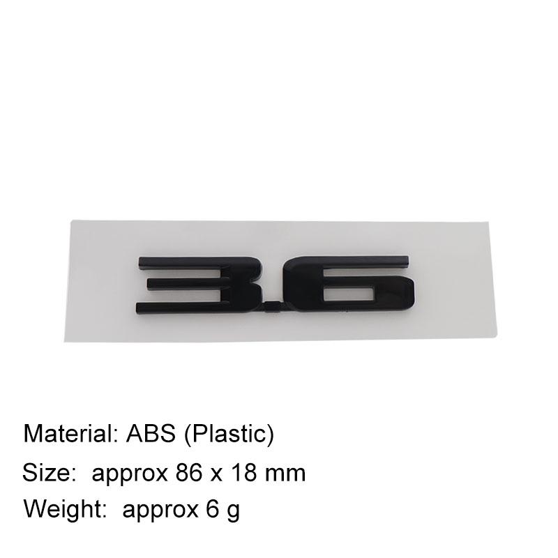 3D Premium ABS 3.6 Letter Sticker Tail Bumper Badge Auto Rear Trunk Emblem Accessories Exterior Decoration