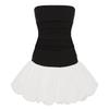 European and American Style Women's Backless Slimming Flower Bud Lantern Puffy Dress