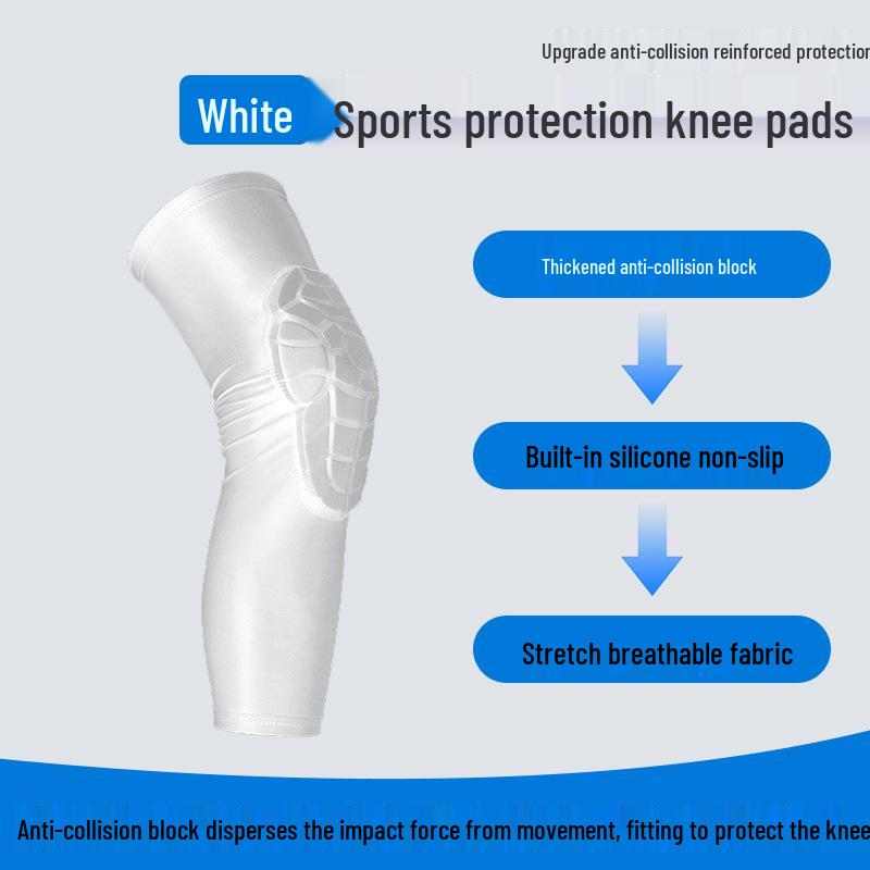 Men s Professional Honeycomb Anti-collision Arm Sleeve - Protective Sports Gear for Basketball and Running White Knee Guard