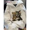Tom and Jerry Graphic Printed Hoodies Men Women Couple's Unisex Sweatshirt Street Oversized Y2k Fleece Warm Female Male Clothing
