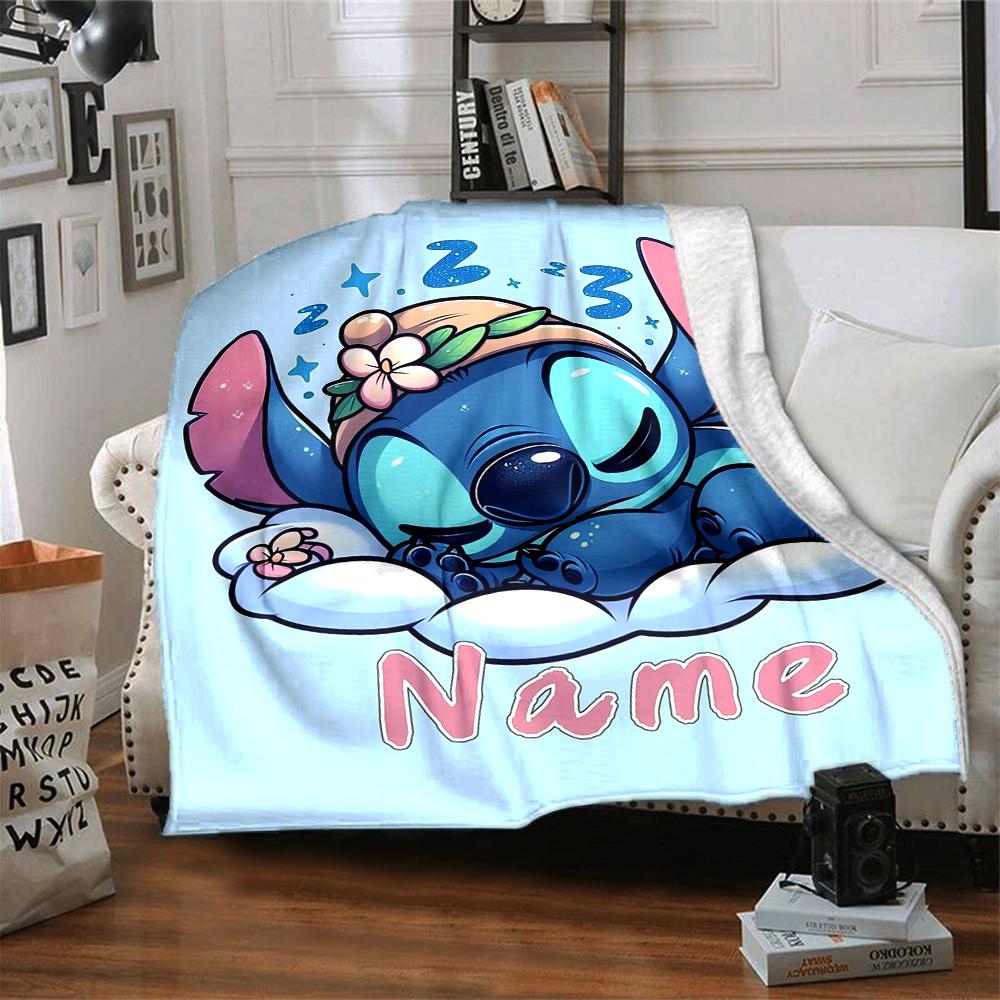 Custom Name Lilo Stitch Dreamscape blanket for Couch & Bed, Plush Cozy Fuzzy Blanket Super Soft & Warm Blankets for Fall and Winter. 0908408