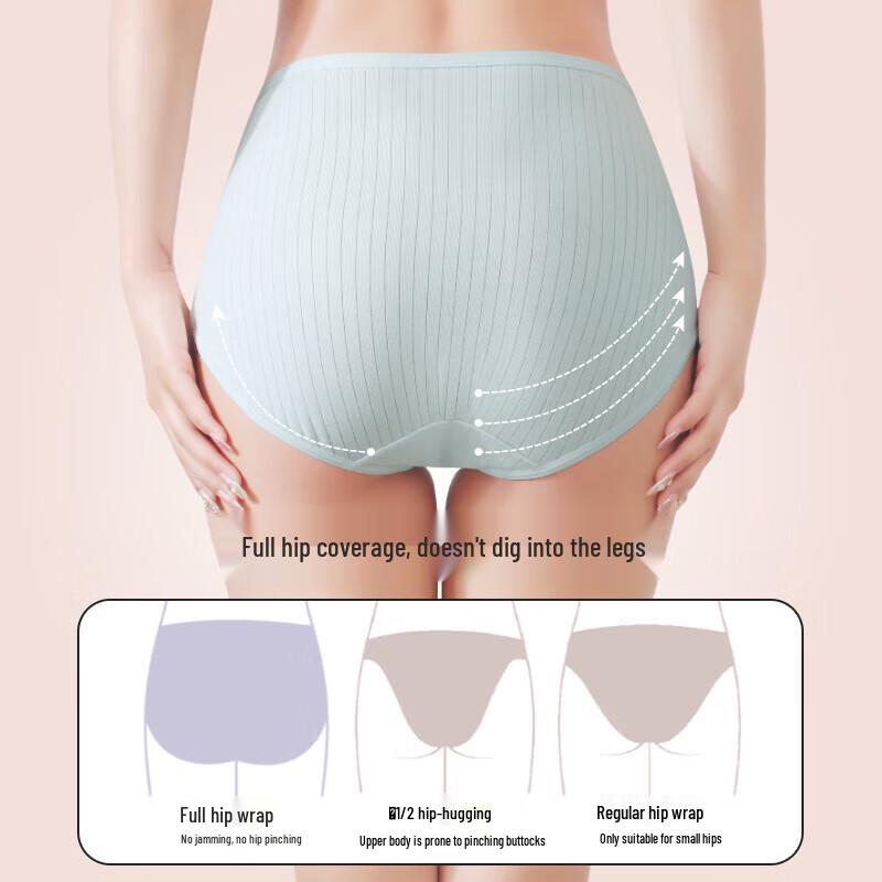 LANGSHA Women's High-Waist Cotton Antibacterial Briefs