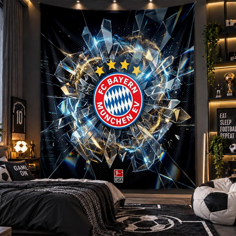 Nástěnná tapiserie s potiskem Bayern Mnichov, látka do obývacího pokoje, ložnice, domácí dekorace
