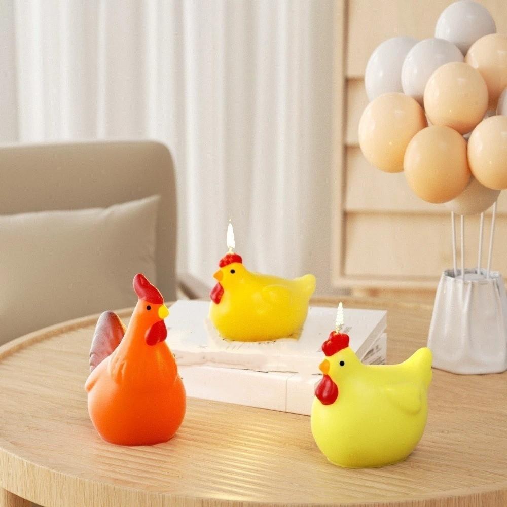 Non-stick 3D Kycklingljusform Söt Tvåltillverkningsform Silikonkycklingform Festivalfirande