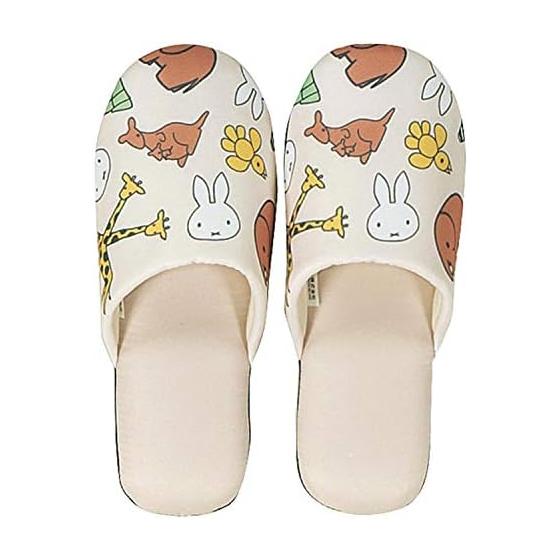 Senko Slippers Miffy & Animal Beige Free Size
