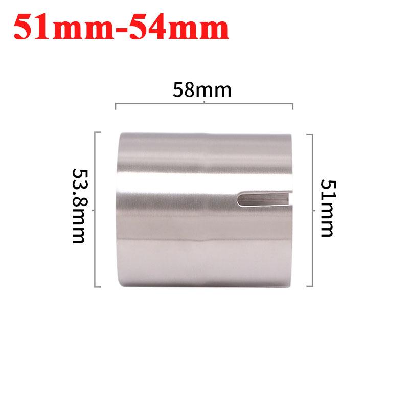 

Universal Motorcycle Racing Exhaust Escape 51mm Adapter Stainless Steel Link Pipe Connection 54mm 56mm 58mm 62mm Reducer Muffler 51mm-54mm