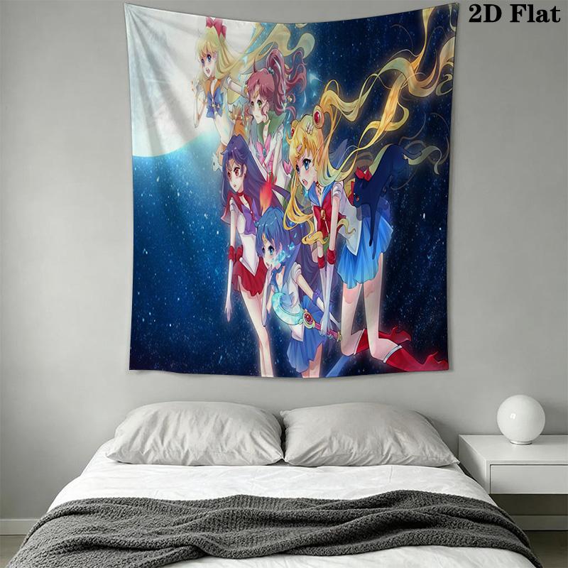 Sailor Moon Guardians Harmony Tapestry Wallmounted Fashion Print Background Cloth Atmospheric Background Cloth Christmas Gift