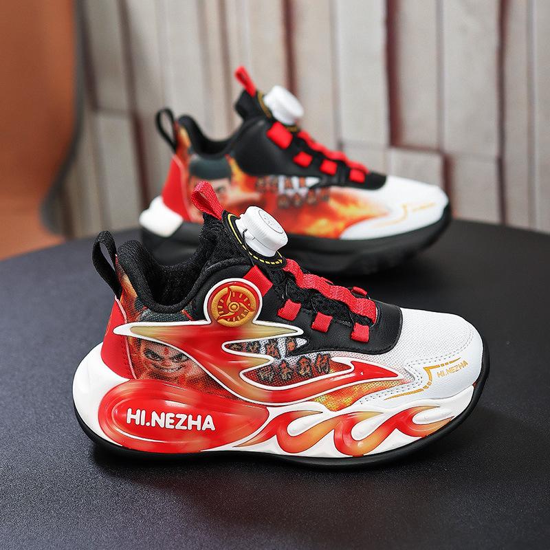 Nezha boys shoes 2025 spring and autumn mesh classmates boys sports shoes middle and older children running shoes children's sports shoes