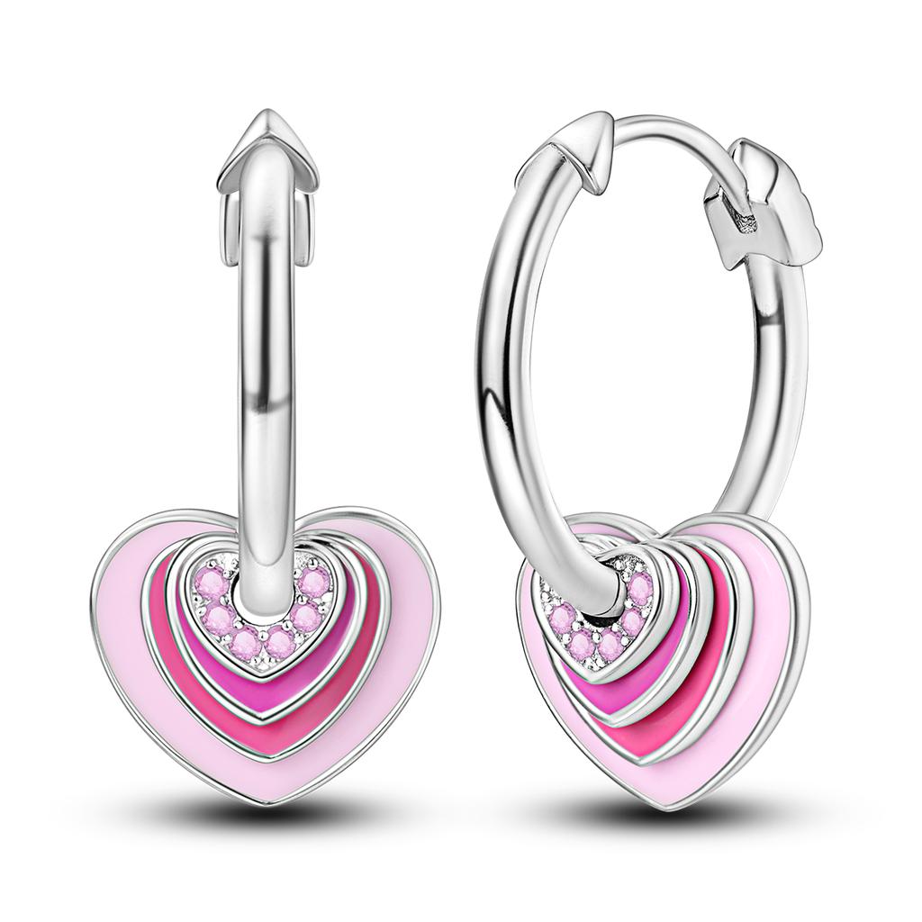 925 Silver Exquisite Simple Love Heart Series Drop Earring For Woman Fashion Party Gift Elegant Jewelry Accessories