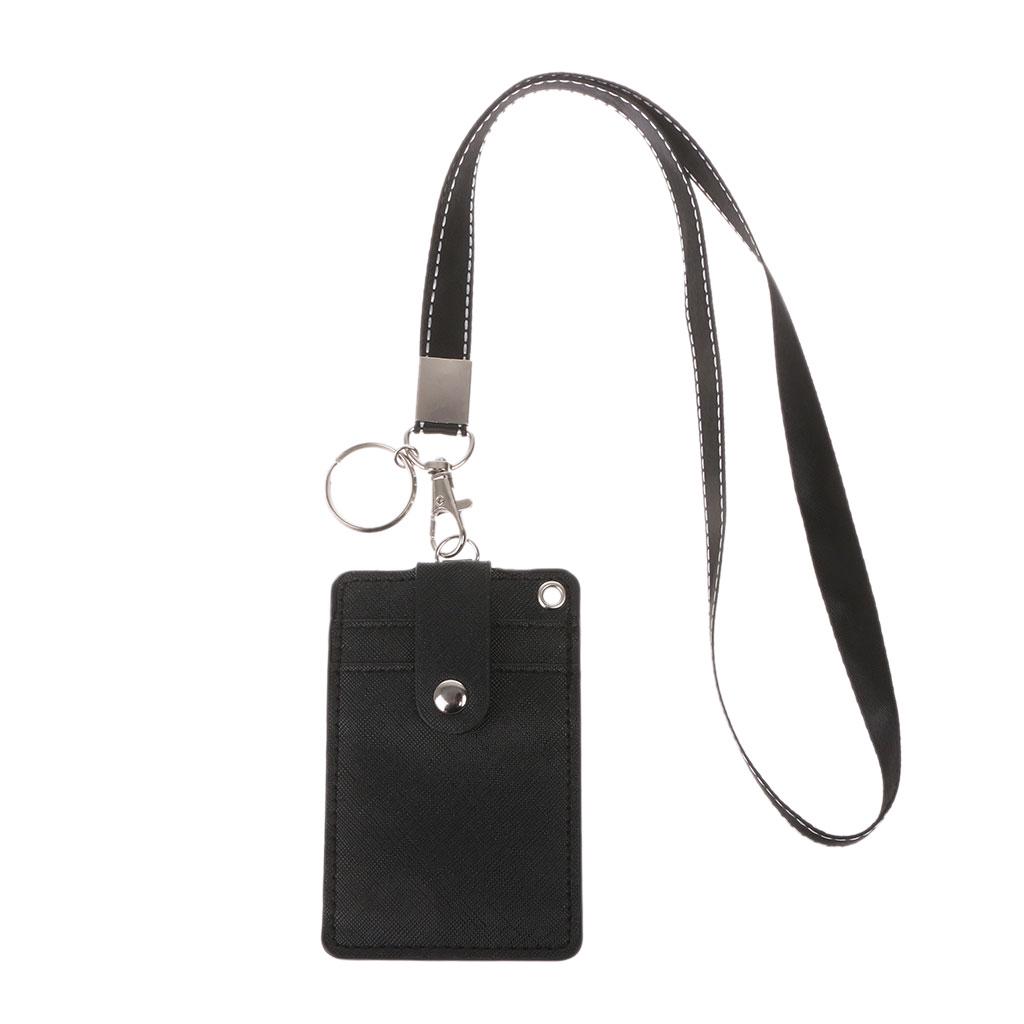 SimpleLif Office Work School ID Card Badge Holder Coin Wallet Purse with Keyring Rope Layards Neck Strap
