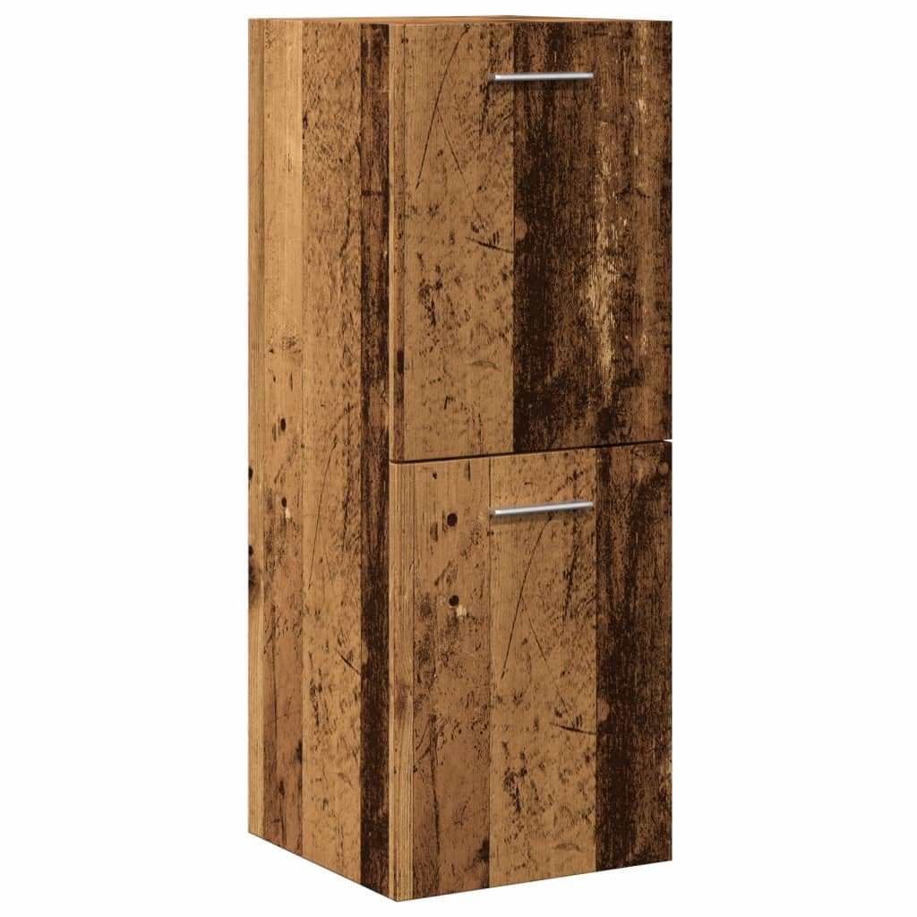 Bathroom Wall Cabinet Reclaimed Wood Look 30x30x80 cm Engineered Wood