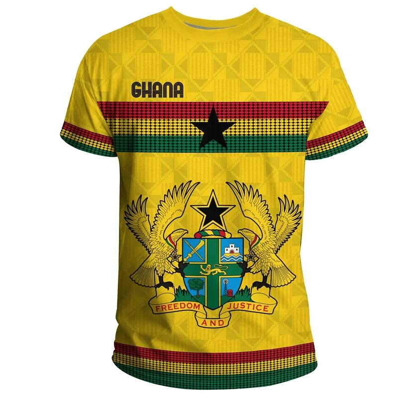 GHANA Flag 3D Printing Sports Quick-drying Breathable Men's T-shirt Short-sleeved Clothing