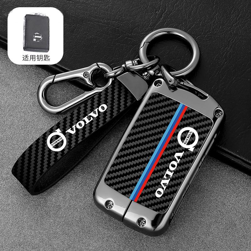 Carbon Fiber Car Smart Key Case Full Cover Protective Shell For Volvo XC40 XC60 S90 V90 XC90 2016 2017 2018 Keychain Accessories