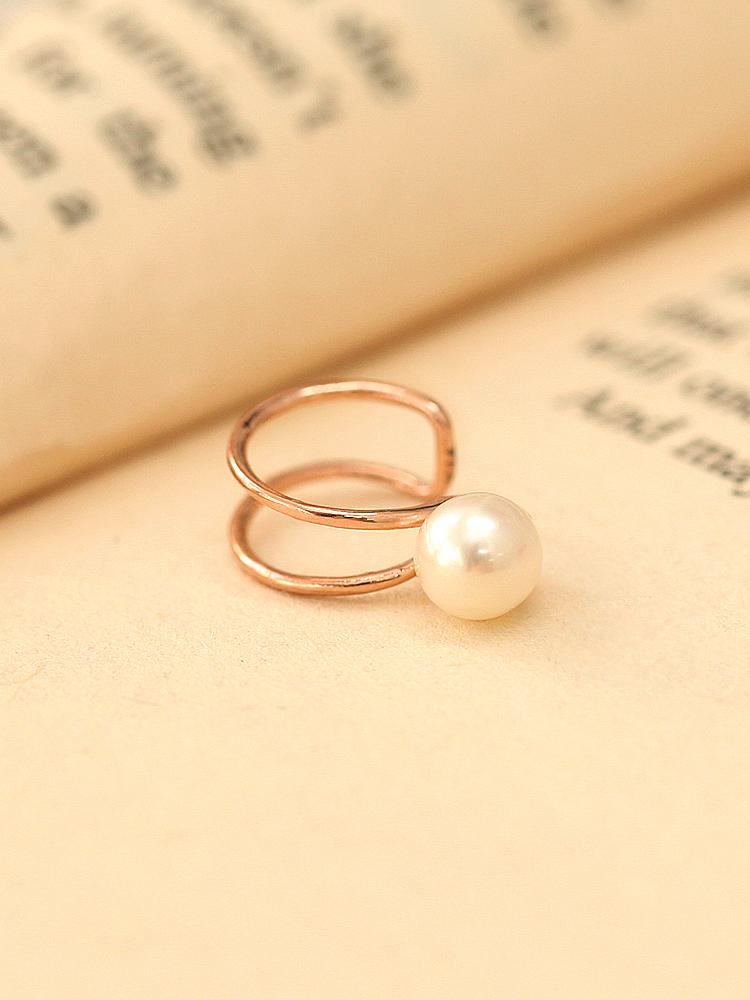 Minimalpiercing 14K Freshwater Pearl Ear Cuff Clip-On Earrings