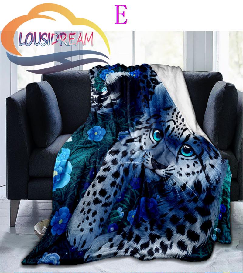 Animal Forest Cheetah Leopard Fluffy Blanket Flannel Warmth Soft Plush Sofa Bed Throw Blanket  Plush Throw Blanket