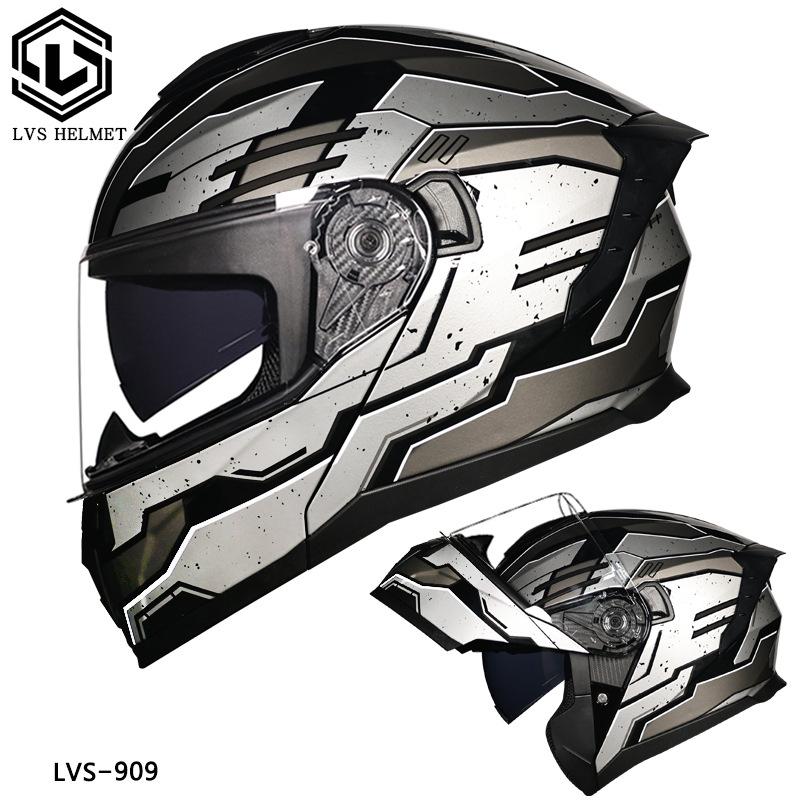 LVS3C certification national standard motorcycle helmet men's and women's face-off helmet summer locomotive full helmet four seasons universal safety