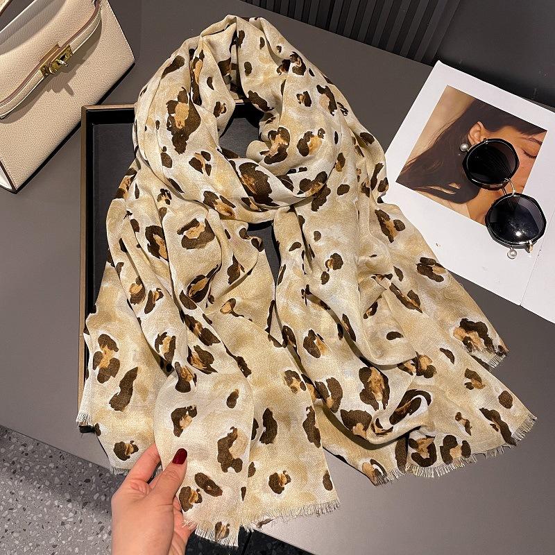 Women Sexy Leopard Dot Fringe Viscose Shawls Scarf Lady High Quality Thin Wrap Beach Stole Bufandas Muslim Hijab 180*90Cm