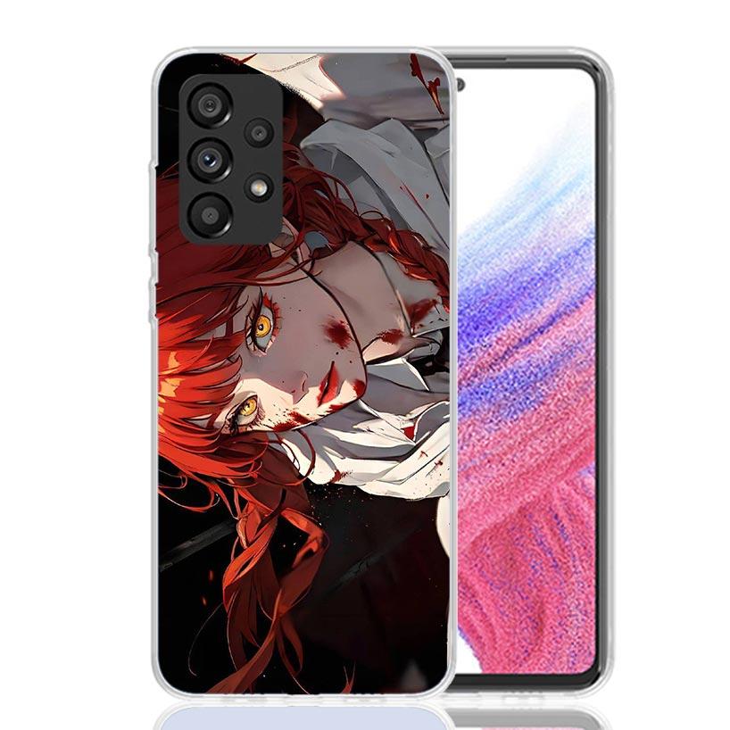 C-Chainsaw Mans Makima Phone Case for Samsung Galaxy A52 A51 A50S A12 A22 A32 A72 A10S A30S A31 A71 Note 20 Ultra 10 Plus S10 Ga