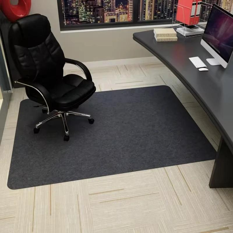 Solid Colour Office Carpet Anti-Slip, Wear-Resistant Computer Chair Mat Study Floor Protection Pad For Home Decor