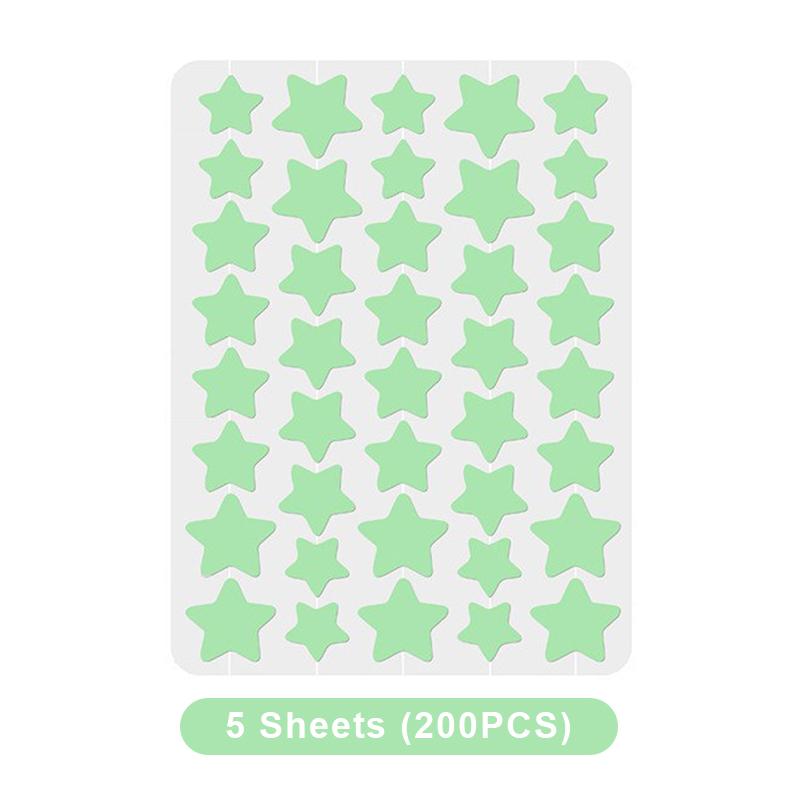 200/400PCS Colorful Combination Acne Patches Star Heart Type Pimple Sticker PE Facial Concealer Acne Marks Cover Patches