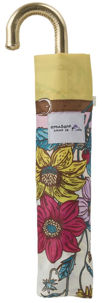 Miyajima Folding Umbrella 55cm Windproof Bone UV Botanical Scarf Yellow [12810]