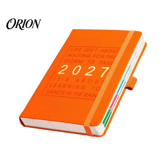 Lined Writing Notebook for Notes 2027 English Weekly Planner A5, 320 Page Schedule with Elastic Monthly Index Productivity Band & Pen Holder,