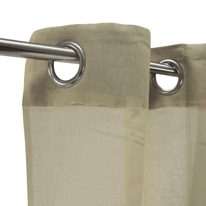 Voilage 100% coton - Taupe - 105x250 cm