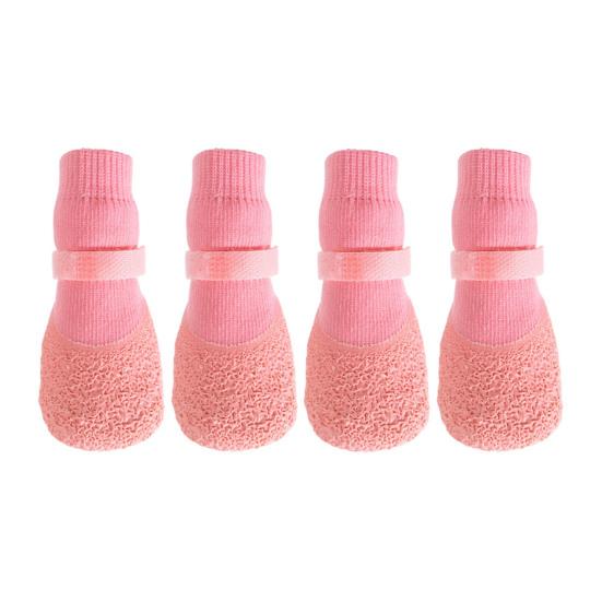4 Pcs Dog Shoes for Small Dogs, Soft Anti-Slip Puppy Boots Paw Protectors for Hot Pavement, Hardwood Floors, Winter Snow Hiking