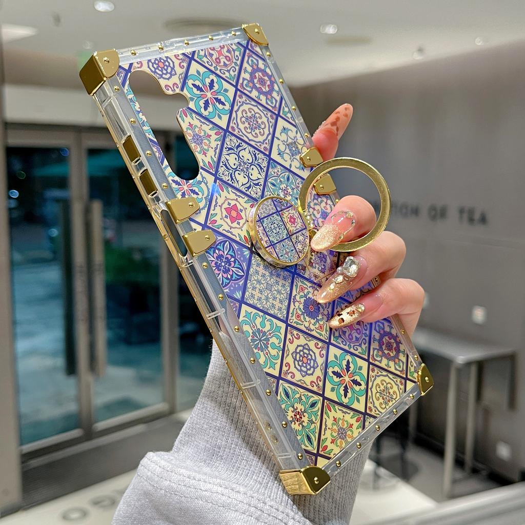 For Samsung Galaxy A16 5G/A16 4G Case Ethnic Style Pattern Electroplating TPU+PC Phone Cover with Kickstand