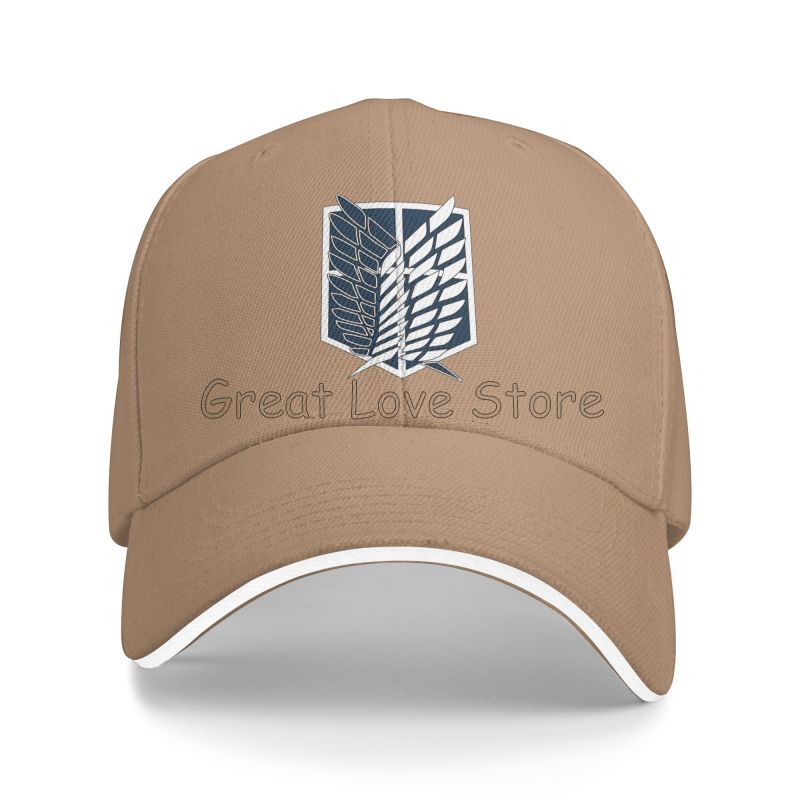Attack On Titan Logo Print Sandwich Baseball Caps Wings of Freedom Mikasa Snapback Hats Daily Bucket Cap Unisex Adjustable Hat