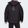 adidas Letter Print Hooded Sports Casual Cotton Jacket Men Jacket Black HG6012