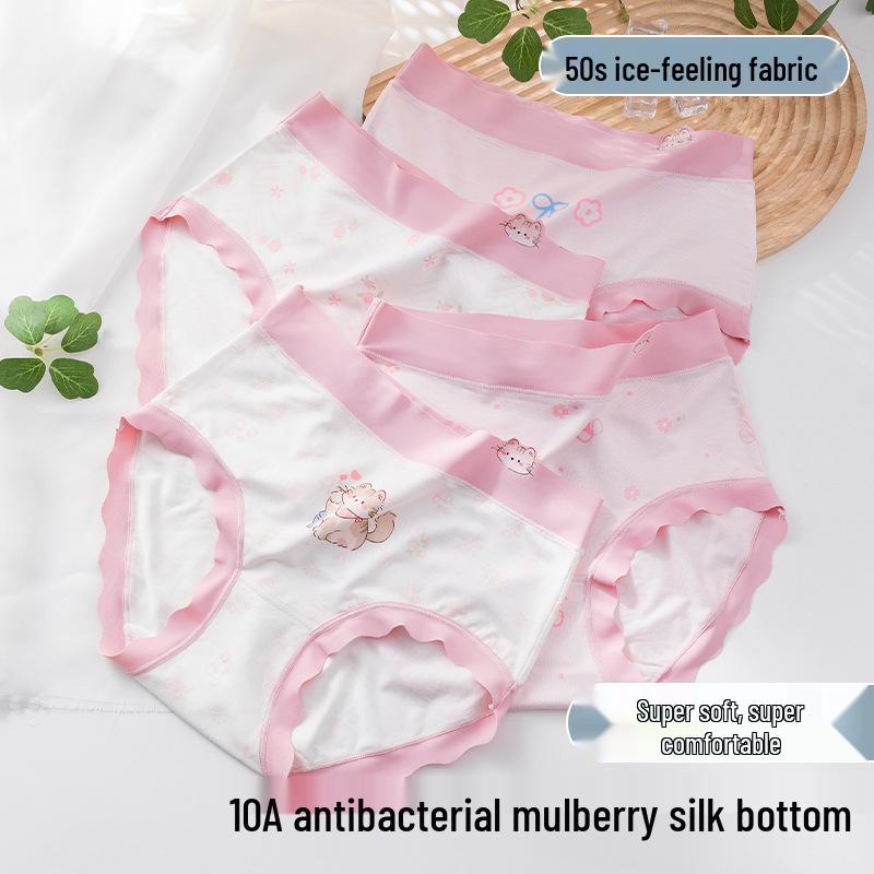 Girls Summer Breathable Antibacterial Triangle Panties - Anti-Exposure Safety Underwear for Kids 4XL