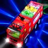 Kids Fire Truck Toy with 4D LED Lights Realistic Sirens Battery Powered Interactive Play Vehicle for Boys Girls, Durable Mixed Color Design
