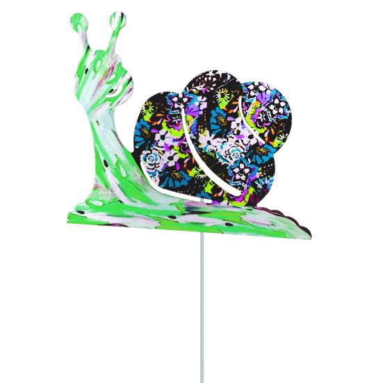 Metal Snail Garden Stake Decoration Weather-proof Indoor Outdoor Yard Lawn Patio Pathway Iron Colorful Snail Stake Stick Ornament