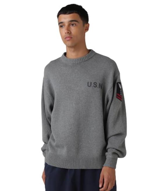 

AVIREX NAVAL CREWNECK KNIT SWEATER Men s M 382 Oxford 783-3932006