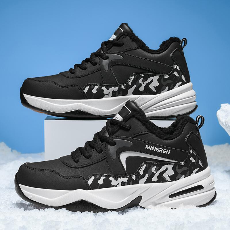 

Модные мужские хлопковые туфли с высоким верхом, повседневные зимние ботинки, водонепроницаемые теплые зимние ботинки, мужские походные ботинки, кроссовки для скалолазания, мужские 47 серый