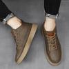 Spring New Men Leather Casual Shoes Fashion Comfortable Lace-up Platform Walking Footwear Sneakers Loafers Flats Shoe Zapatillas