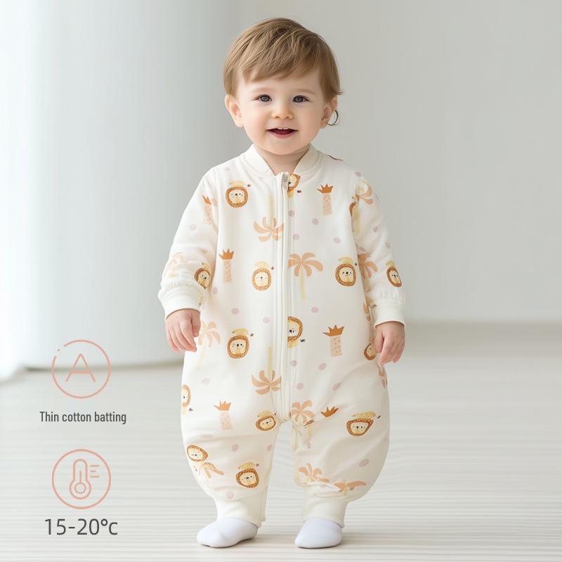 Newborn Split-Leg Sleeping Bag: Padded, Zippered, Anti-Kick Quilt for Home Wear