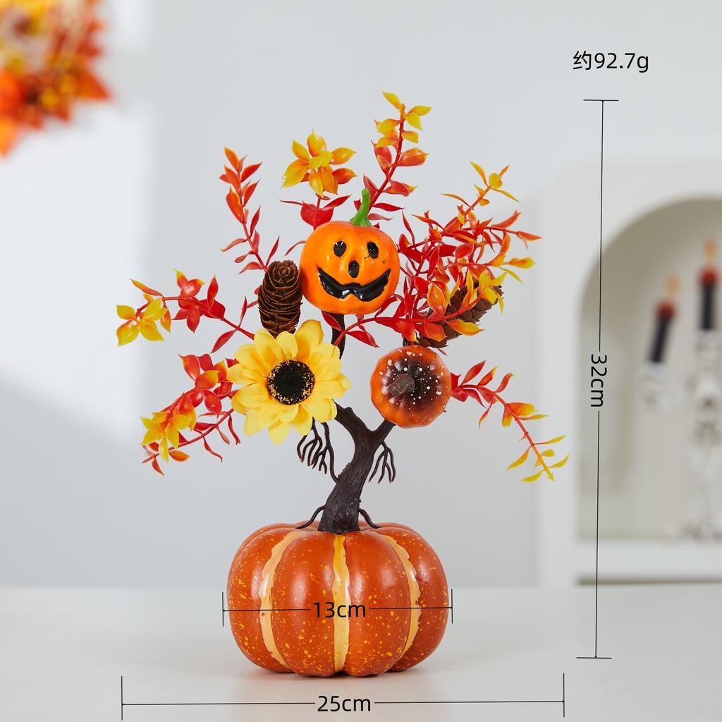 New Arrival Harvest Festival Decor Pumpkin Ornaments, Pumpkin Maple Leaves Desk Ornament, Autumn Home Decor Flowers, Nordic Style Decoration