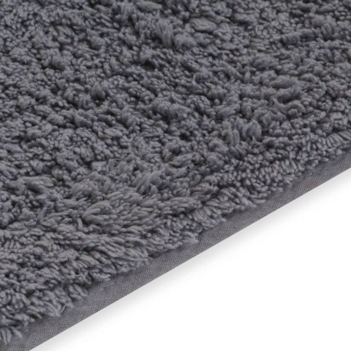 Tapis de salle de bain - VIDAXL - 2 pcs - Gris - Antidérapant - Lavable