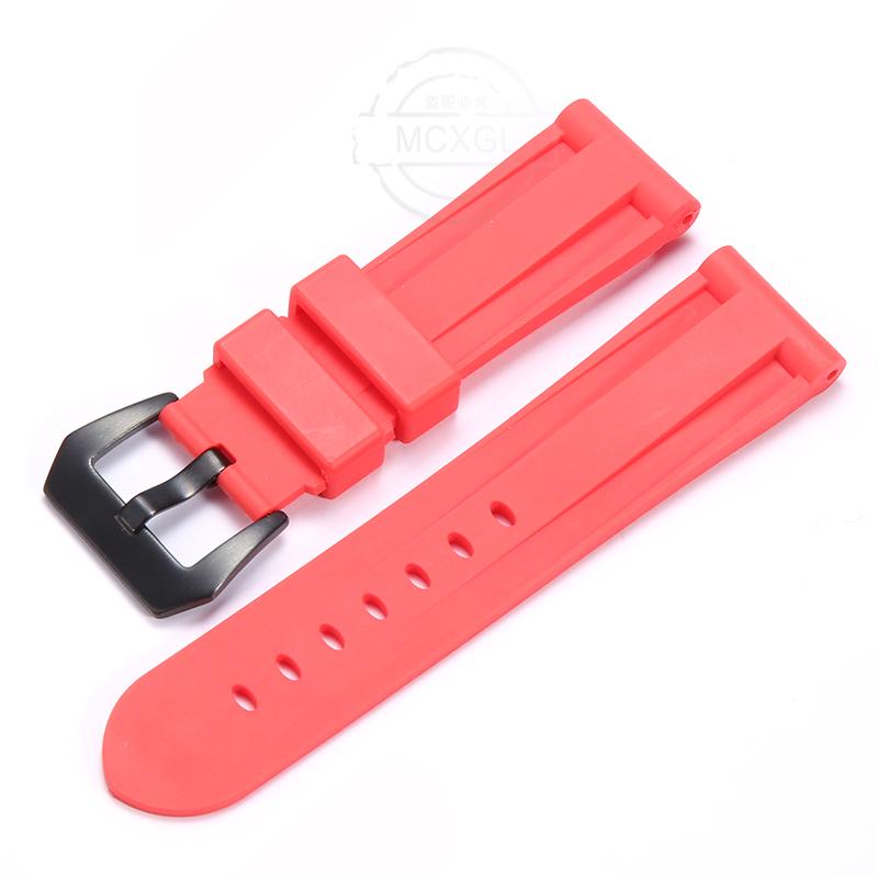 

Watch Accessories For Panerai 22 26mm Men s Strap PAM441 111 386 Rubber Camouflage Watch Band Replacement Pin Buckle Wristband 24mm