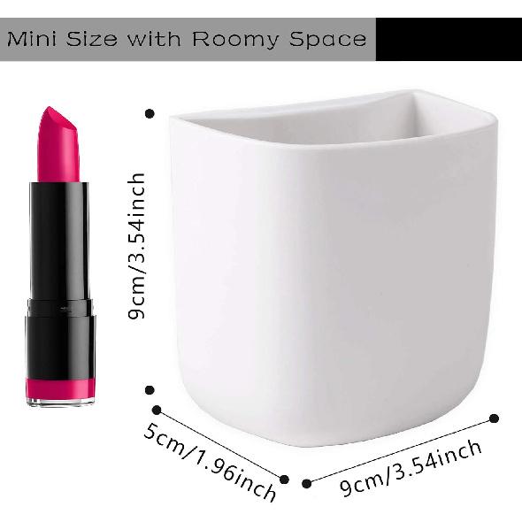 Pencil Holder - Self-Adhesive Wall Mount Pen Cup,Marker Pot,Writing Utensil Storage Organizer for Fridge,Locker,Whiteboard,home and office - White -