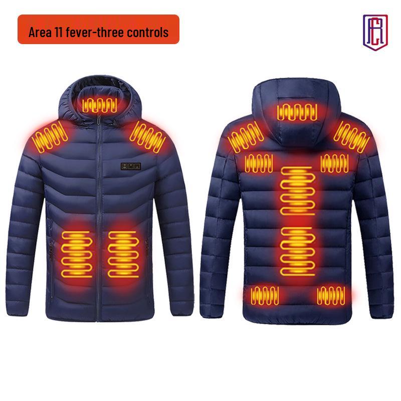 Smart Heated Winter Jacket - Hooded, Cotton, Electric Full-Body Warmth