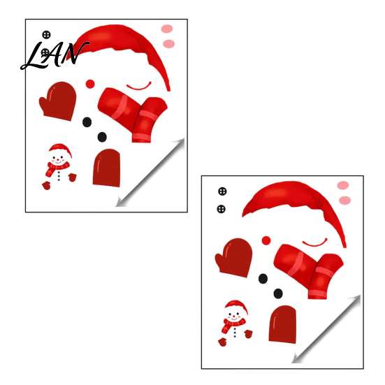 Indoor Outdoor Holiday Signage Christmas Static Window Clings, Smiling Snowman Decals with Snowflake Party Supplies Patterns, Waterproof PVC