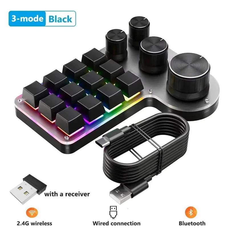 Programming Custom Macro Keyboard RGB Wired/Bluetooth/2.4G Optional 12 Keys 4 Knob For Gaming Keypad Mechanical Hotswap Macropad