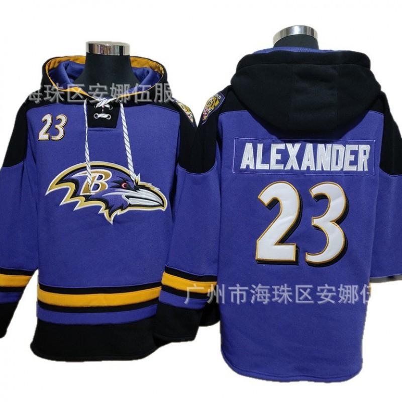 2026 Rugby Ravens Embroidered Fleece Sweatshirt 22 23 Winter Warm Unisex