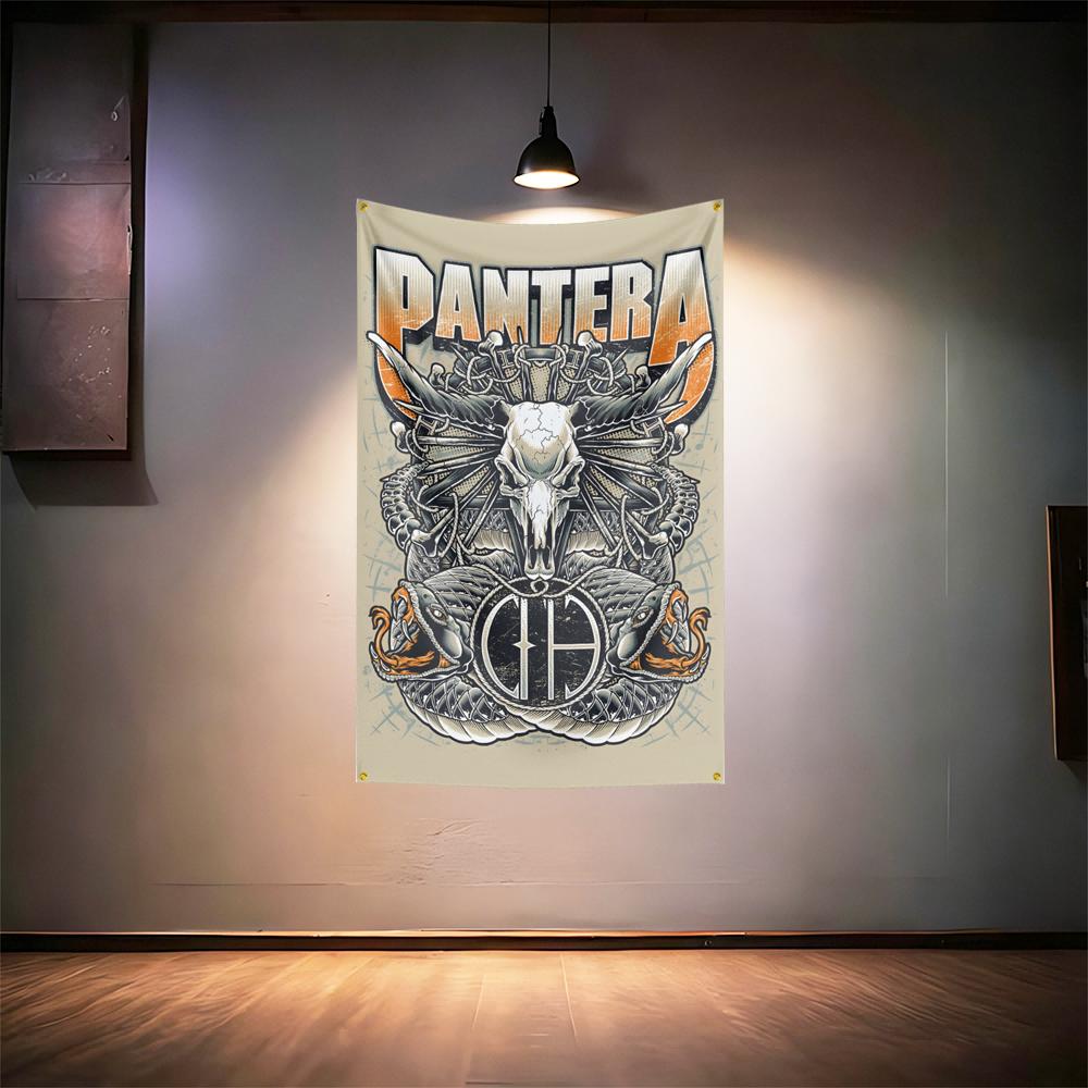 Rock Music Flag 3x5ft For Pantera Band Fans Banner Hd Print Brass Grommet Garage Bedroom Living Room Dorm Wall Decor Tapestry